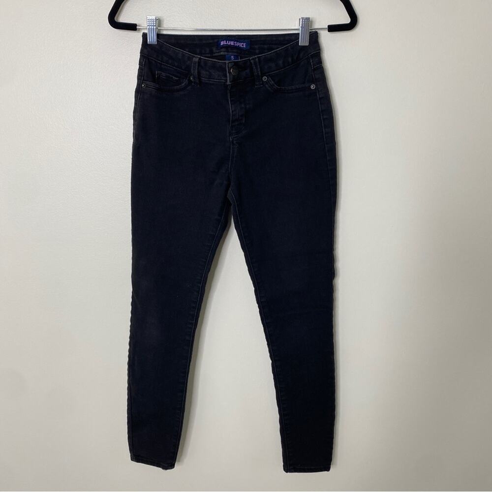 Blue Spice Black High Rise Stretchy Basic Skinny Jeans Jeggings Size 5 Small